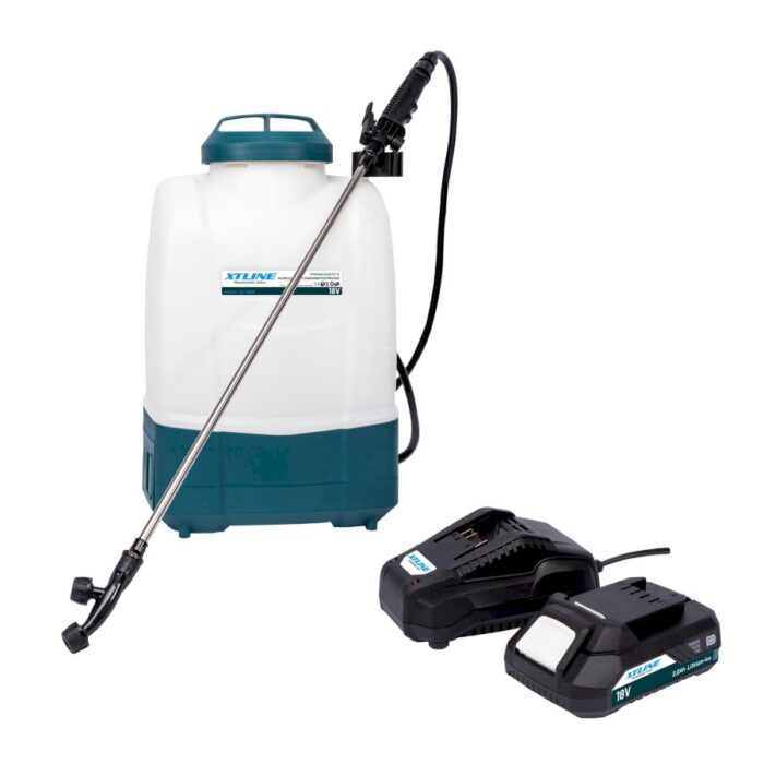Akumulatorska nahrbtna škropilnica, 1x baterija 2.0 Ah, polnilec 2.4 A