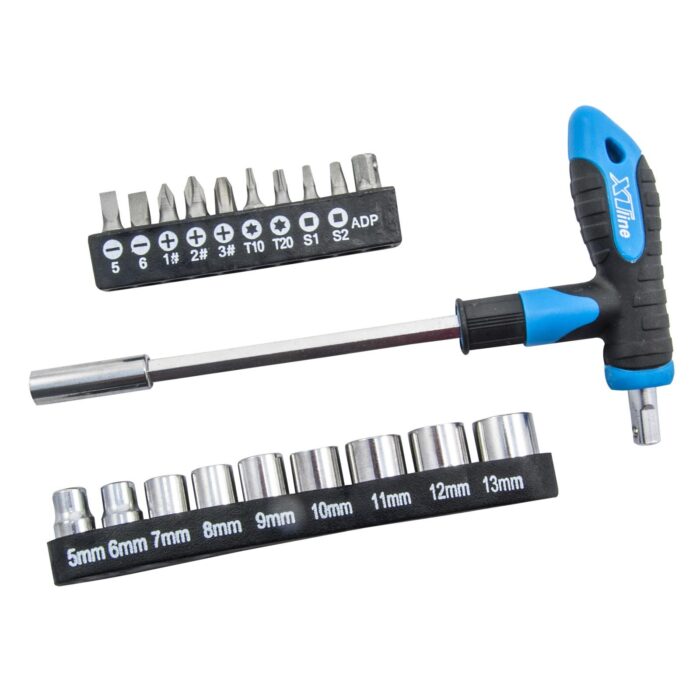 T-izvijač + nastavki + glava 20 kosov