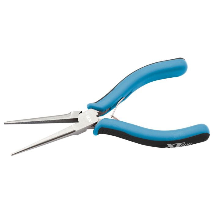 Klešče z ravnim nosom, podaljšane, mehak oprijem 145 mm