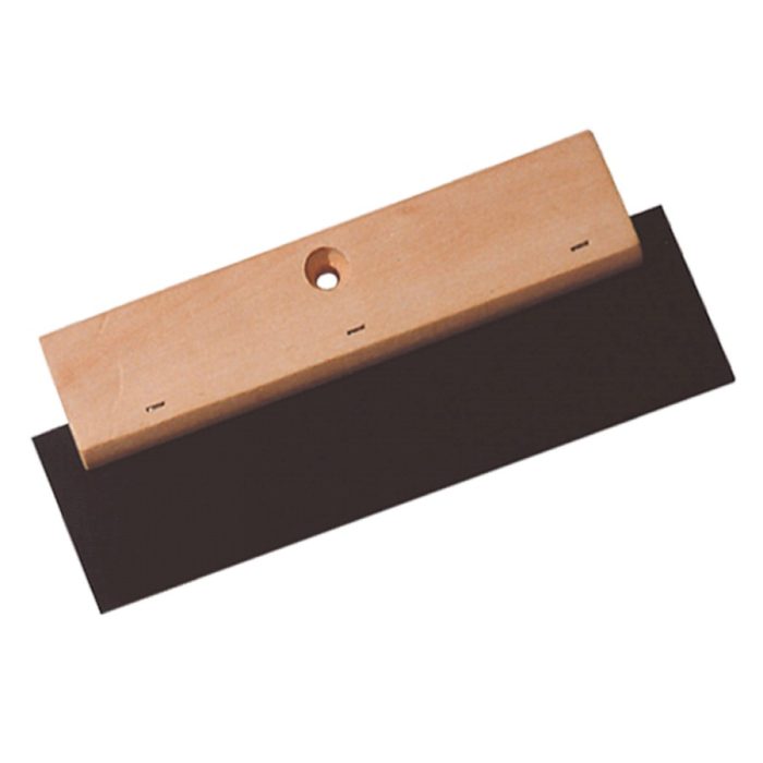 Ojačano gumijasto strgalo za kit - lesen ročaj | 180 mm