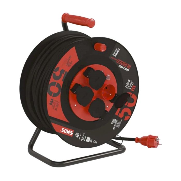 EMOS podaljšek - 4x vtičnica, 230 V, 50 m (2,5 mm²)