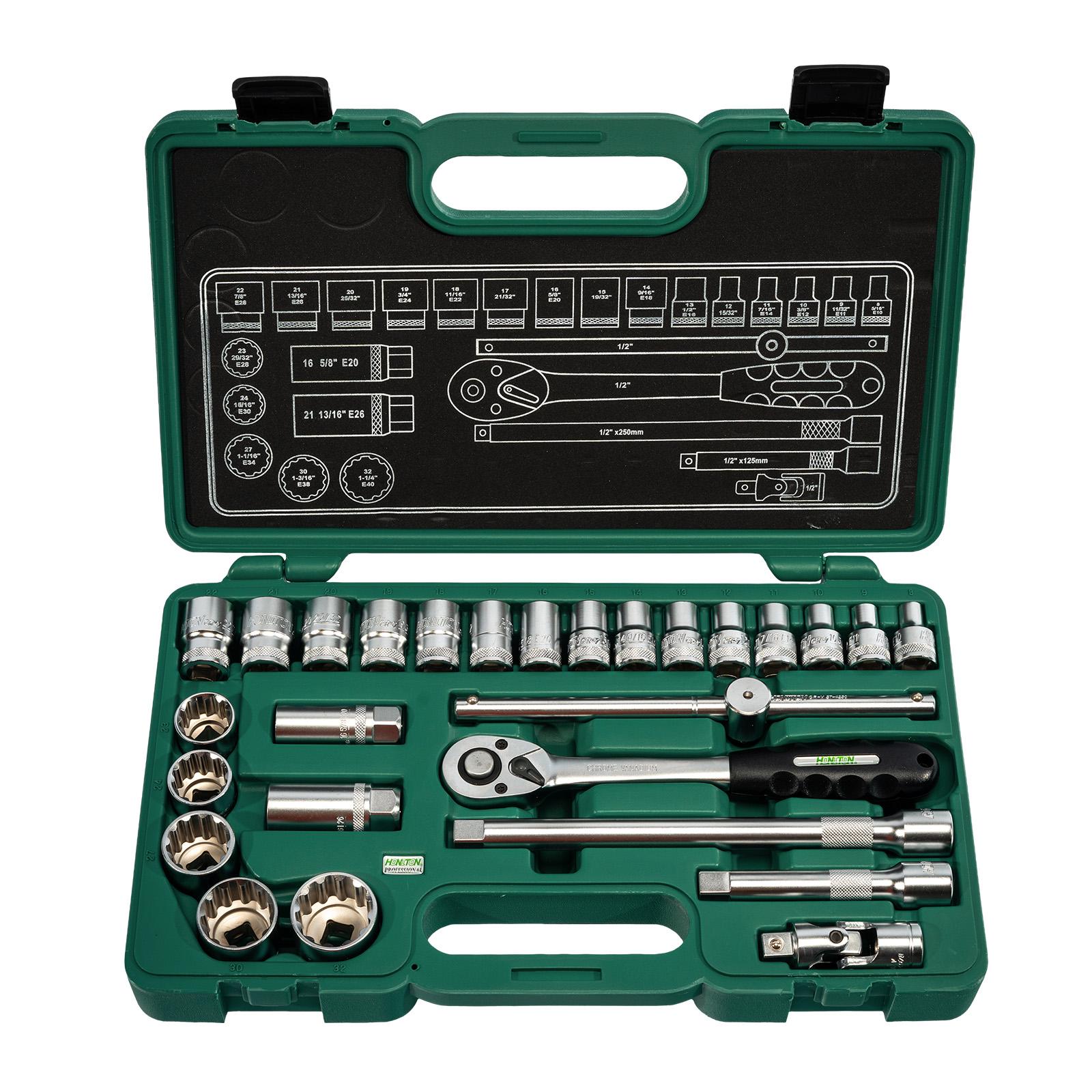 HONITON Set ključev 1/2”, 27 kos HONIDRIVER