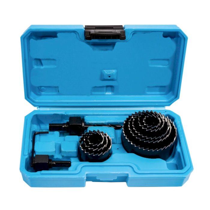 Komplet luknjastih žag za les in gradbeni material, 10 kosov | 19–64 mm, plastična škatla