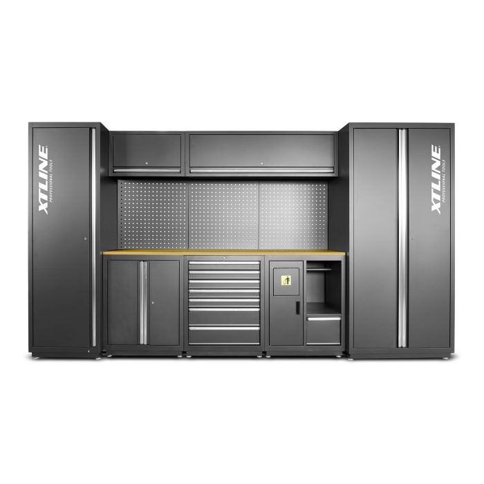 Modularni delavniški komplet "D" z delovno površino in predali za shranjevanje 11 kosov | 3520x530x1960 mm