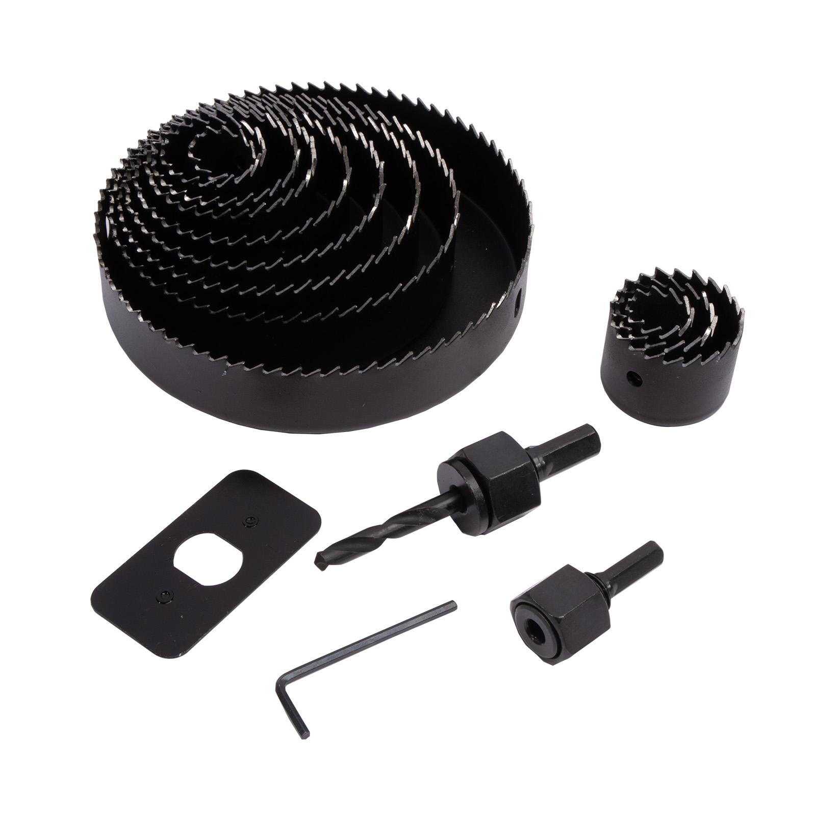 Komplet luknjastih žag za les in gradbeni material, 16 kosov | 19–127 mm, plastična škatla - slika 2